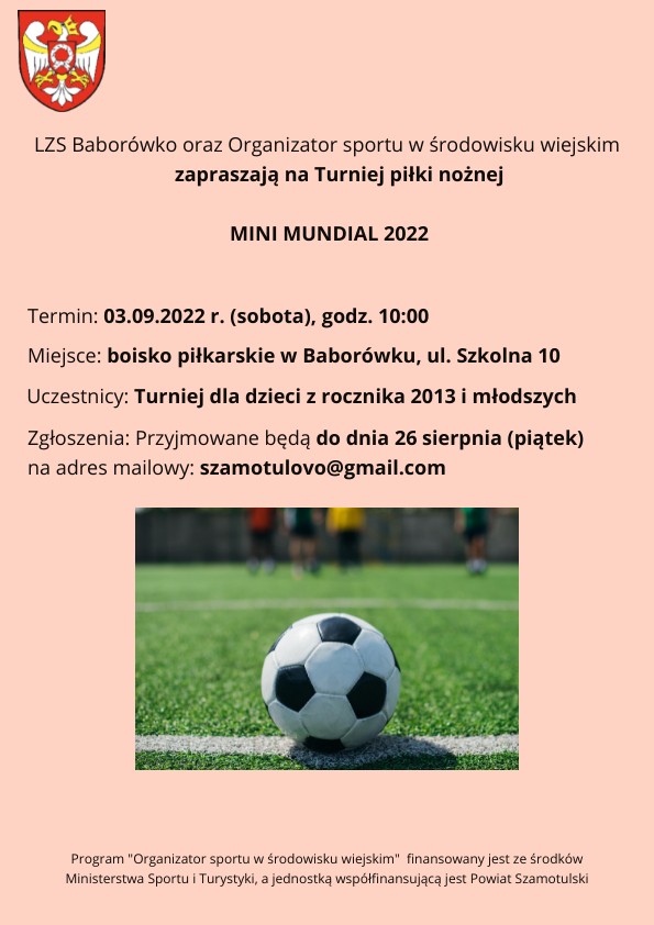 Plakat imprezy sportowej MINI MUNDIAL 2022